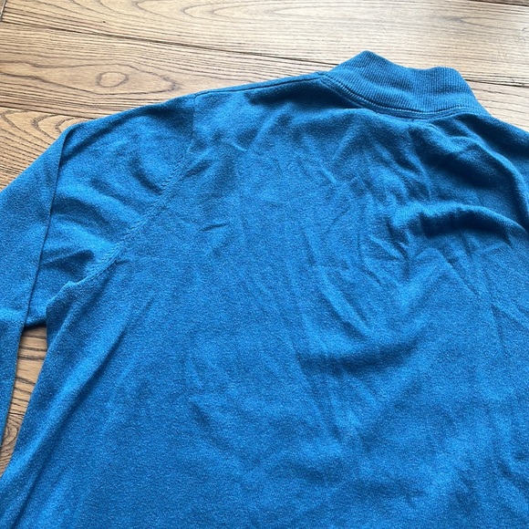 LL Bean Mens Size XL  Blue Cotton Cashmere Blend 1/4 Zip Sweater - Picture 10 of 10